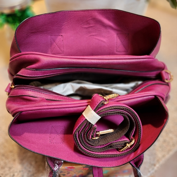 Lauren Conrad plum satchel handbag - Picture 3 of 3